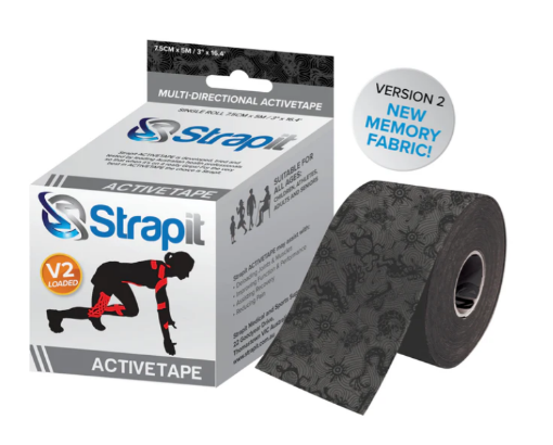 Imagem de DYNAMIC ACTIVETAPE 7,5CM x 5M - CINZENTO/PRETO STRAPIT
