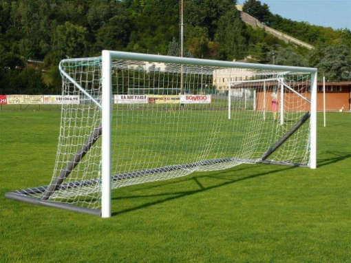 Imagem de Baliza de futebol móvel em alumínio 6 × 2 m — Estrutura dobrável com rede incluída — VI 5911
