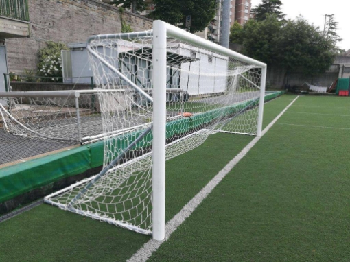 Imagem de Baliza de futebol móvel em alumínio 5 × 2 m — Estrutura dobrável com rede incluída — VI 5923